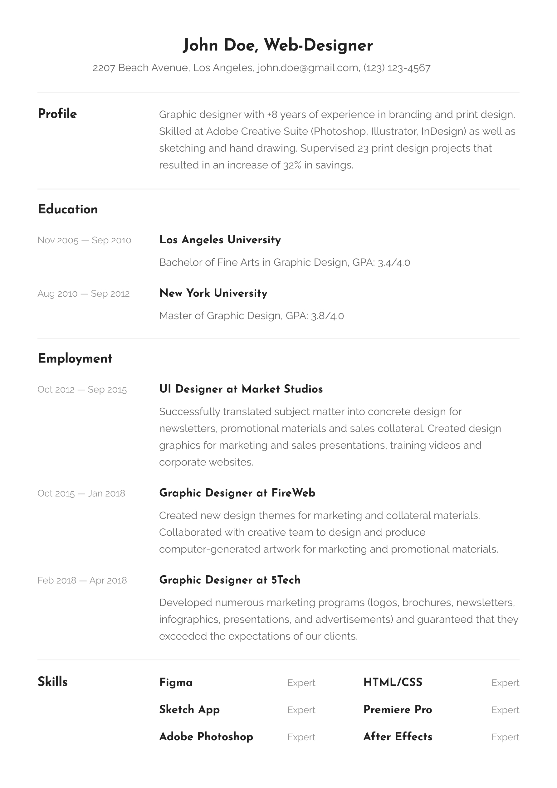 Resume preview